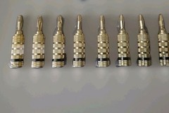WGGE WG-009 Banana Plugs Audio Jack, 24k Gold Dual Screw Lock Speaker (12 Pairs)