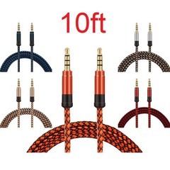 10ft AUX Cable Jack Gold Plug Audio Wire Long Cord Universal for iPod Classic