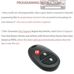 Key Fob Remote Replacement Fits for Toyota Tundra Tacoma Sienna Sequoia