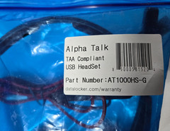 DATA LOCKER AlphaTalk TAA Compliant Wired USB Headset (demo unit, lightly used)