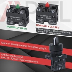 22MM 2 Position Selector Switch – 1NO – 2 Position Maintained