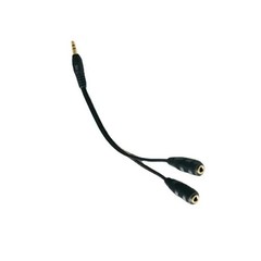 3.5mm AUX Audio Mic Splitter 1 Male to 2 Female Gold Plated Headphone Cable