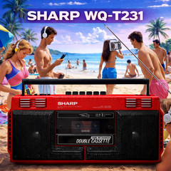 SHARP WQ-T231 RED 🌈RaRe🌈 Vintage Cassette Boombox