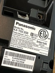 Panasonic KX-TGC352B Black 2-Handset Expandable Cordless Phone System (No Box)