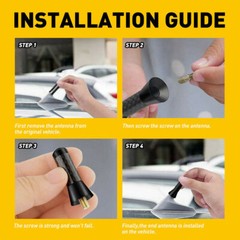 Universal inches Car Antenna Auto Aluminum Alloy aerial Carbon Fiber Radio FM US
