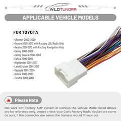 20 Pin Radio Wiring Harness Replacement for Toyota 20-Pin, with Antenna Adapter