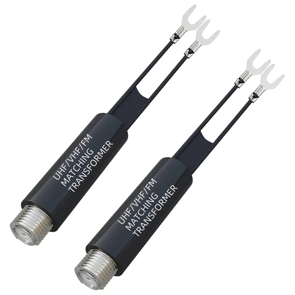 UHF VHF FM 75-300 Ohm TV Antenna Matching Transformer Coaxial Cable Adapter