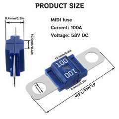 Pack of 3 Ami/Midi Fuse 100 Amp High Current Fuse Bolt-On, Commonly Used in Cars