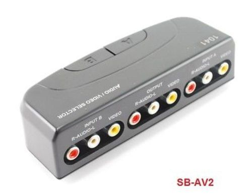 2-Way RCA Composite Audio/Video Manual Push Button Switch. CablesOnline SB-AV2