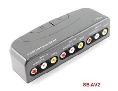 2-Way RCA Composite Audio/Video Manual Push Button Switch. CablesOnline SB-AV2
