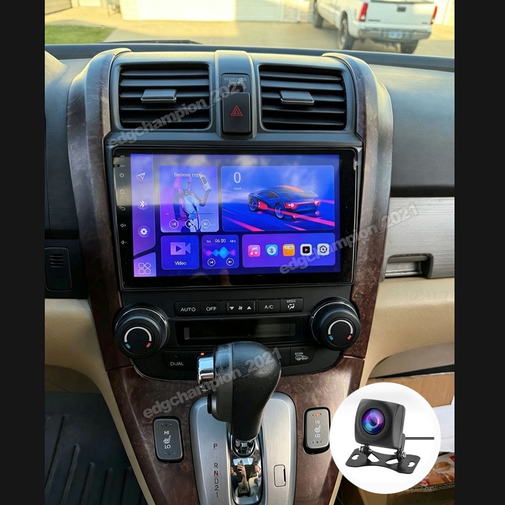 Apple Carplay Android 15 Car Stereo Radio GPS Navi + Cam For Honda CRV 2007-2011