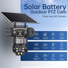 2PCS 16MP HD 4G SIM Solar Battery Powered Outdoor Pan/Tilt Home Security Camera