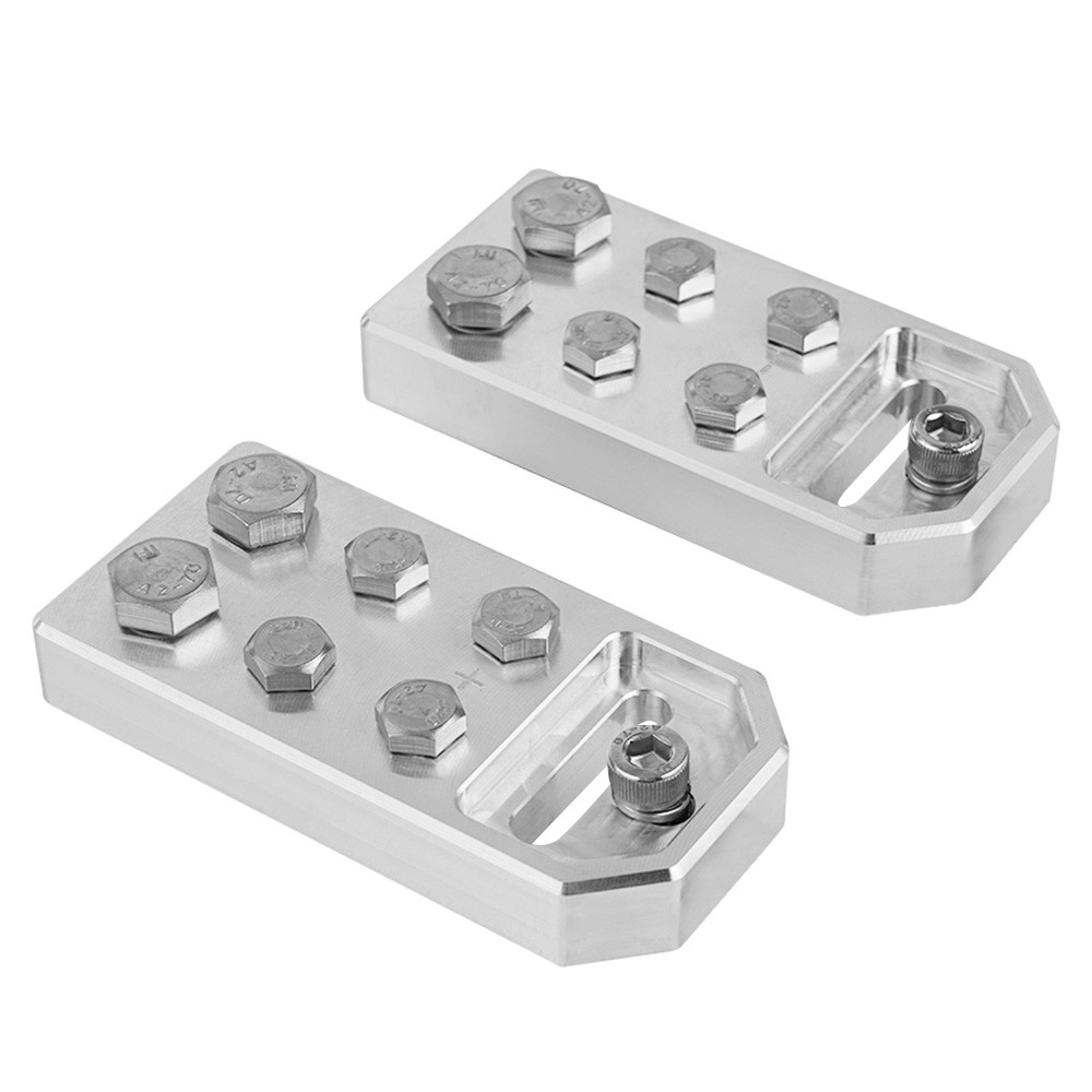 Pair Car Audio 6 Spot Flat Battery Terminals Bolt Use Only Positive Negative + –