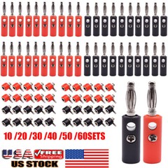 US Stock Male+Female 4mm Banana Plug + Socket Screw Connector J072 Audio Adapter
