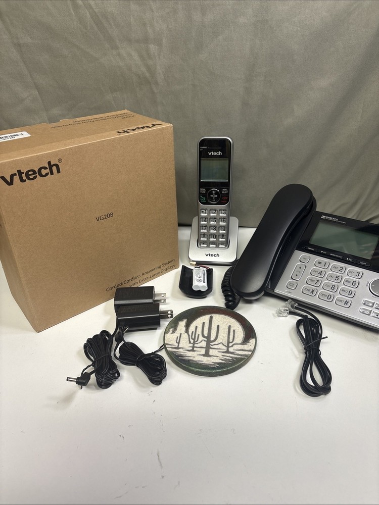 VTech VG208 DECT 6.0 Corded/Cordless Phone with Answering Machine