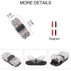 24Pack Quick Solderless Wire Splice Connector, 2 Way Automotive Fits 18-22 AWG