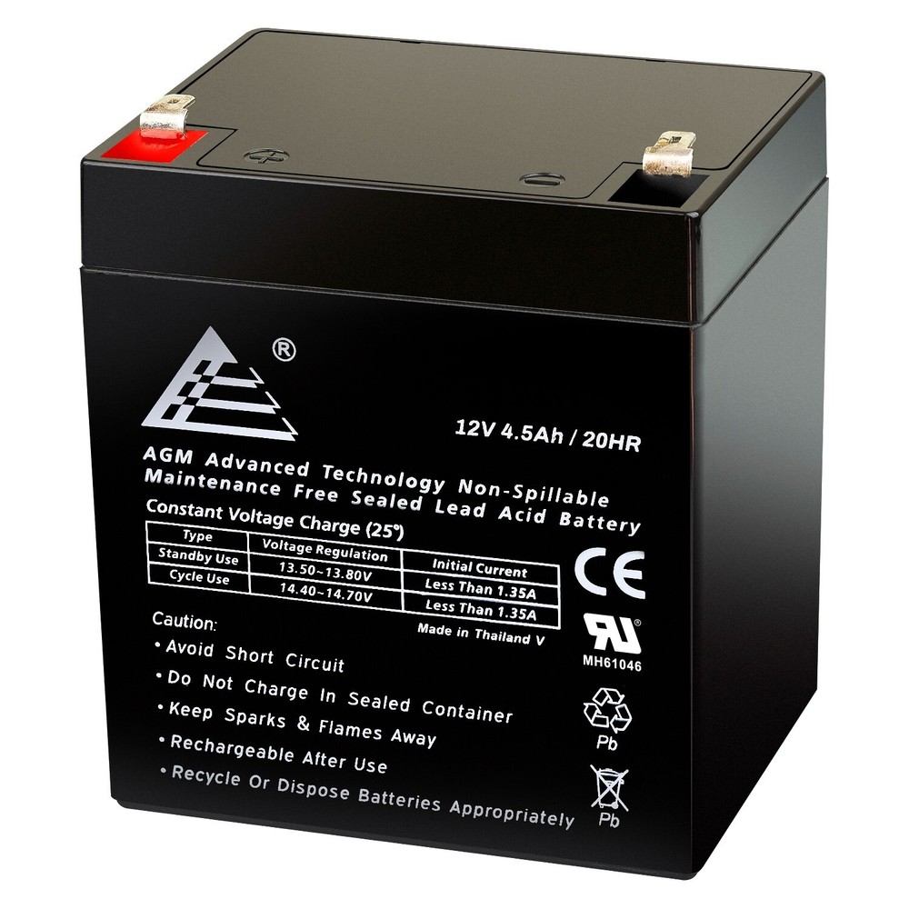 12V 4.5Ah Scooter Battery Replaces 4.5Ah Enduring 6FM4.5, 6 FM 4.5
