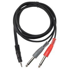 6 Feet Balanced 3.5mm 1/8 Inch TRS / Dual Unbalanced 6.5mm 1/4 TS Y Audio Cable