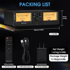 VU3 PRO Dual Analog VU Meter, 2-Way Amplifier Switch, Speaker Selector, Amp A…