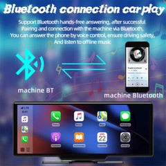 10″ Portable Bluetooth Car Stereo Wireless CarPlay Android Auto Touch Screen AUX