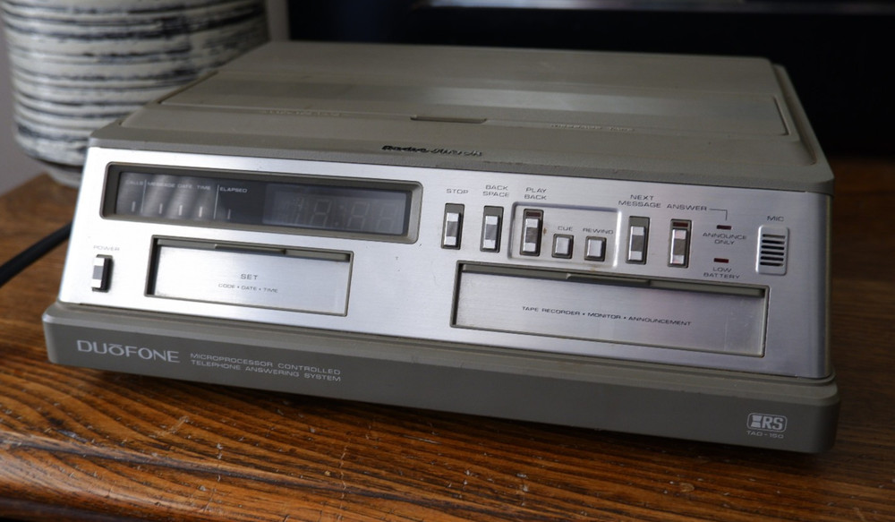 1981 VTG Y2K RadioShack DUOFONE Dual Cassette Answering Machine 43-248