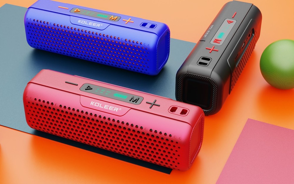 Koleer S883 Portable Wireless Bluetooth TWS Speaker, FM, MicroSD/USB, AUX