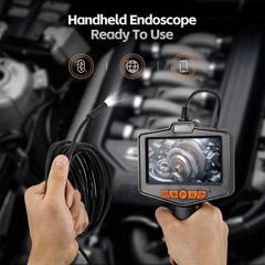 2/5/10m LED Handheld Industrial Endoscope 8mm Borescope Inspection Snake Camera