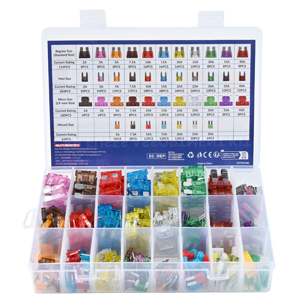 460 X Car Automotive Standard Fuses Micro 2 Blade Mini Fuse Assortment w/Puller