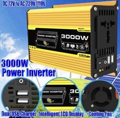 USB Car-Inverter Dual Car Voltage Transformer 3000W DC 12V To AC 110/220V