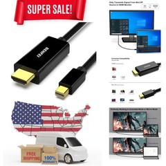 Durable Mini DP to HDMI Cable 0.9m – 24K Gold-Plated, Universal Compatibility
