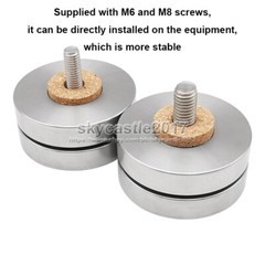 4pcs 46mm Stainless Steel Speaker Spike Pad Ball Shockproof Isolation Stand Feet
