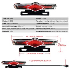36V/48V 1500W Motors KT-35A Sinewave Controller Front Tail Light LCD Display Set