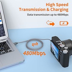 Mini USB Cable, (2 Pack) USB 2.0 Type A Male to Mini B Charging Cord 3.3ft