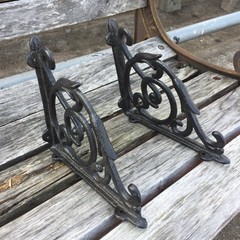 Facaler Antique Style Cast Iron Brackets Garden Braces Rustic Shelf 2 Pack