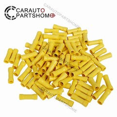 100Pcs 12-10 Gauge Insulated Butt Wire Connectors Crimp Splice Terminals Yellow