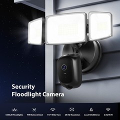 Hardwired Floodlight Camera Outdoor, 5500LM 2K HD Security Camera with Lights…