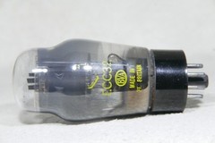 Mullard ECC32 Bottom D-Getter Smoke Glass Black Base Made in England