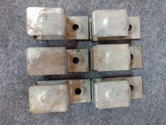 Lot of 6 Used rustic Stanley Hardware Steel Single Box Rail Brackets