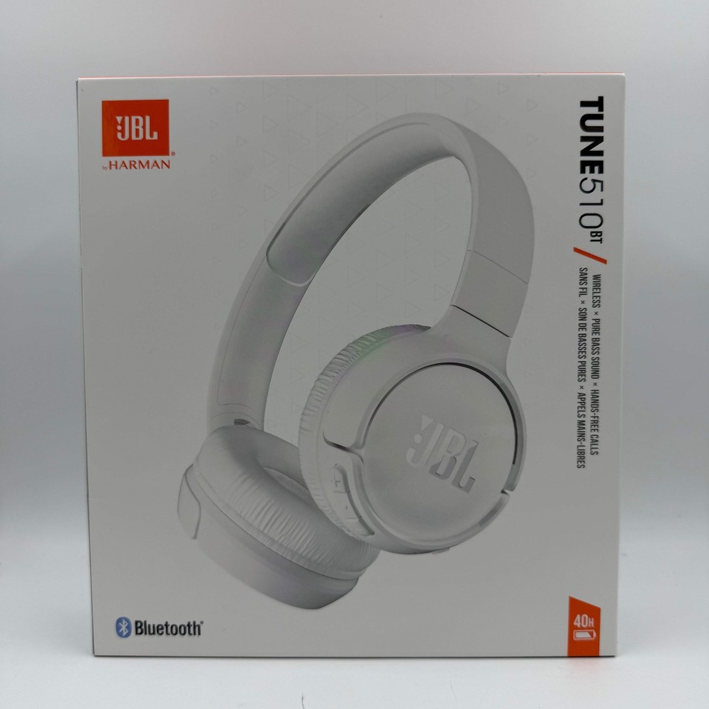 New JBL Tune 510 BT Wireless Over-Ear Bluetooth Headphones Black JBLT510BTWHTAM