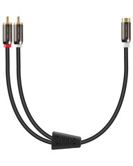 Fospower Y Adapter (8 Inch) 2 RCA (Male) to 1 RCA (Female) Stereo Audio Y Adapte