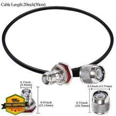 TUOLNK RG58 TNC Male to Female 1.64ft 2pcs Antenna Extension Cable