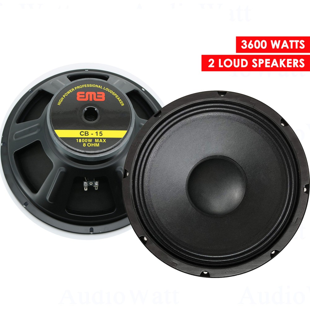2x EMB CB-15 3600W 15″ 8-Ohm Replacement Speakers for JBL,Yamaha,Cerwin,Peavey