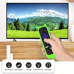 1P Silicone Remote Control Cover For Roku Glow-In-The-Dark TV Remote Holder Case