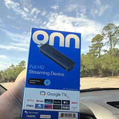 onn. Full HD Streaming Dongle Google TV 1080p Wi-Fi HDMI Voice Remote Black