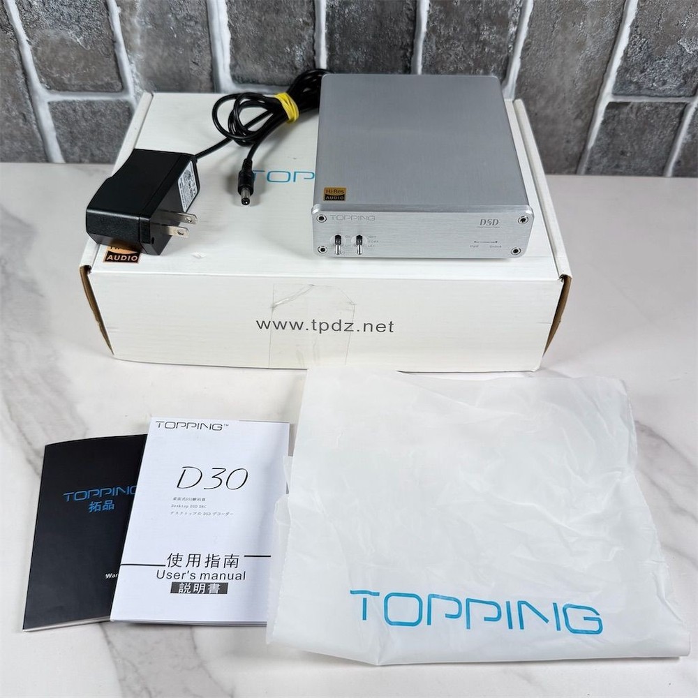 Topping D30 USB Stereo Digital Audio Converter Silver High-Res Universal
