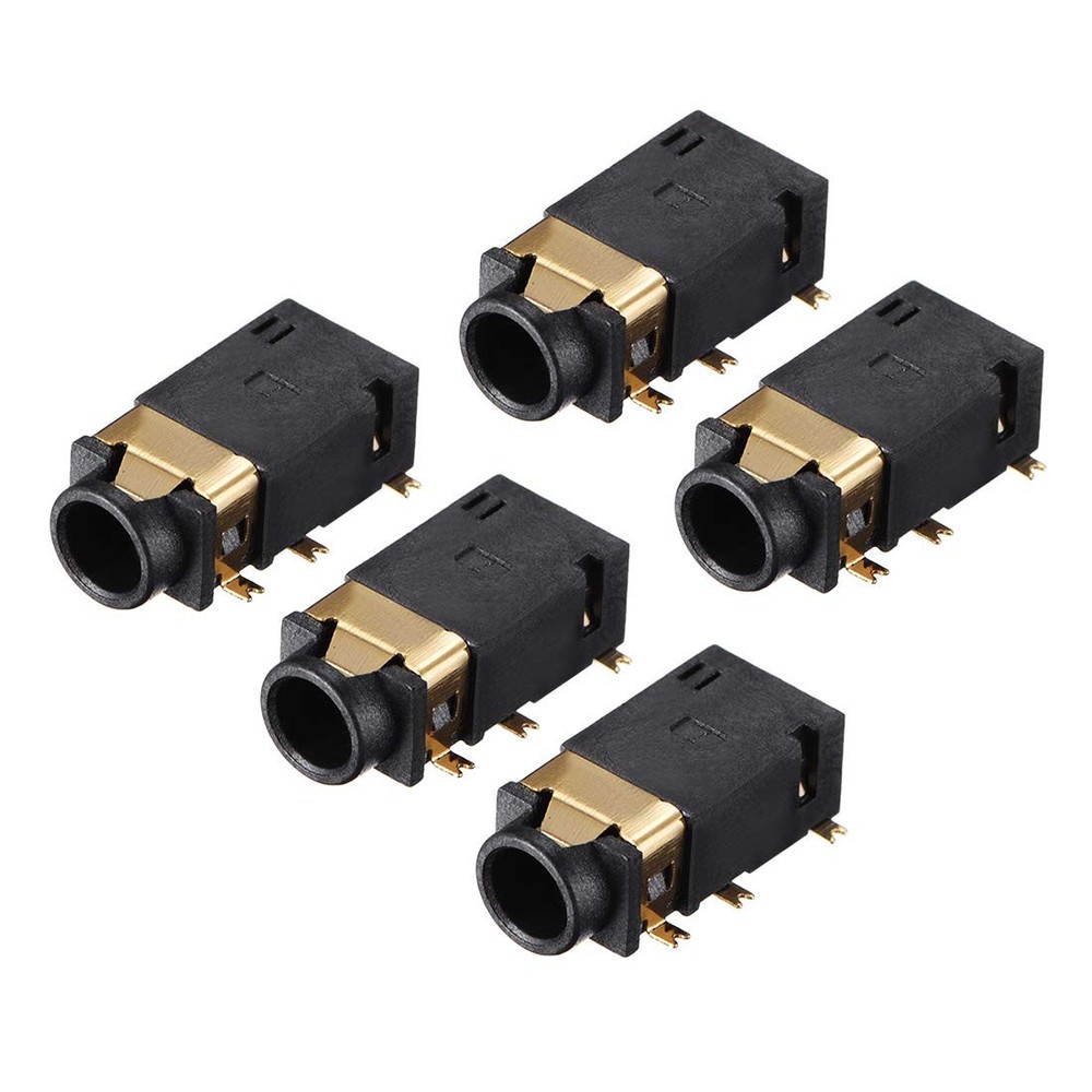 uxcell 3.5 mm Audio Jack Connector PCB Mount Female PJ-311D/PJ-342B, Black