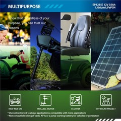 ExpertPower 12V 35Ah Lithium LiFePO4 Deep Cycle Battery | 2500-7000 Life Cycles