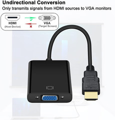 HDMI Male to VGA Female Video Cable Converter Adapter For PC Monitor 4K 3.0