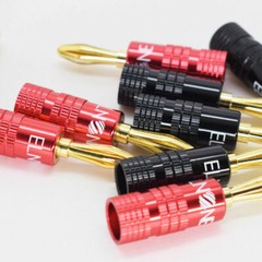 8pcs ELNONE High Quality Gold Plated Speaker Banana Plug Hi-Fi Audio Connector