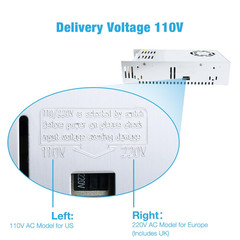 AC 110V/220V to DC 12V 30A 360W Regulated Universal Switching Power Supply Tr…